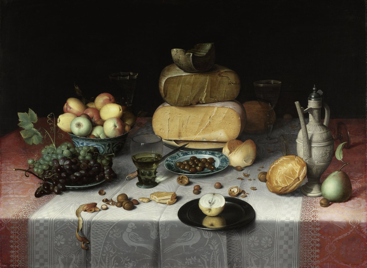 チーズのある静物、c。 1615 作： ディック
