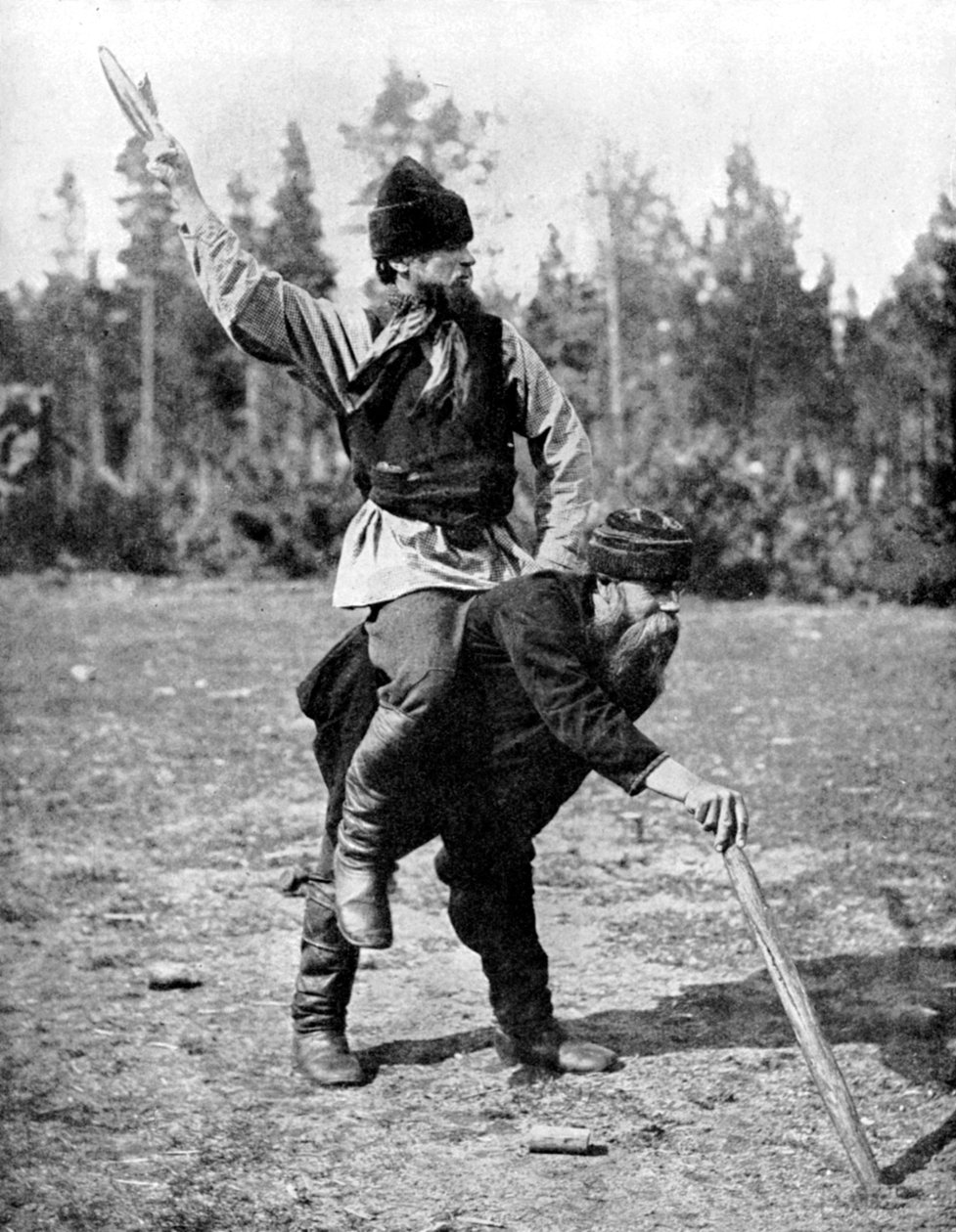 1936年、国民ゲーム、キッカを演奏するフィンランド人 作： ENA