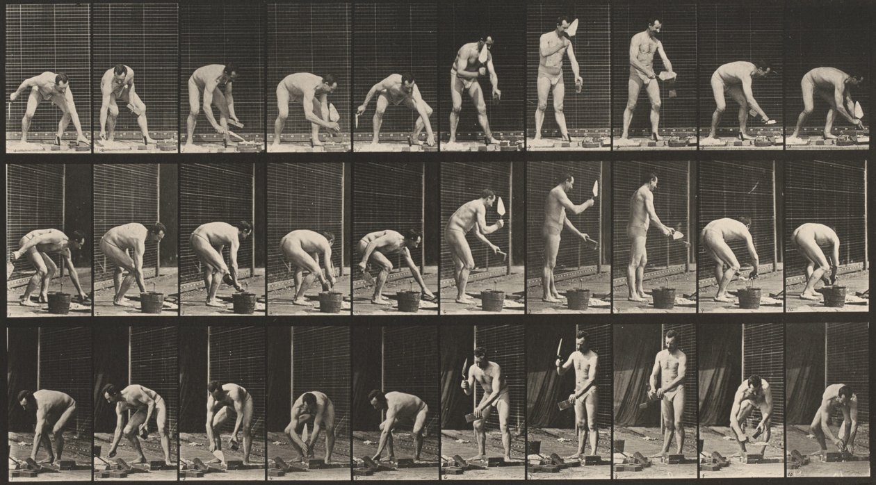 プレート番号506レンガ積み、1887年（写真） 作： エドワード・マイブリッジ