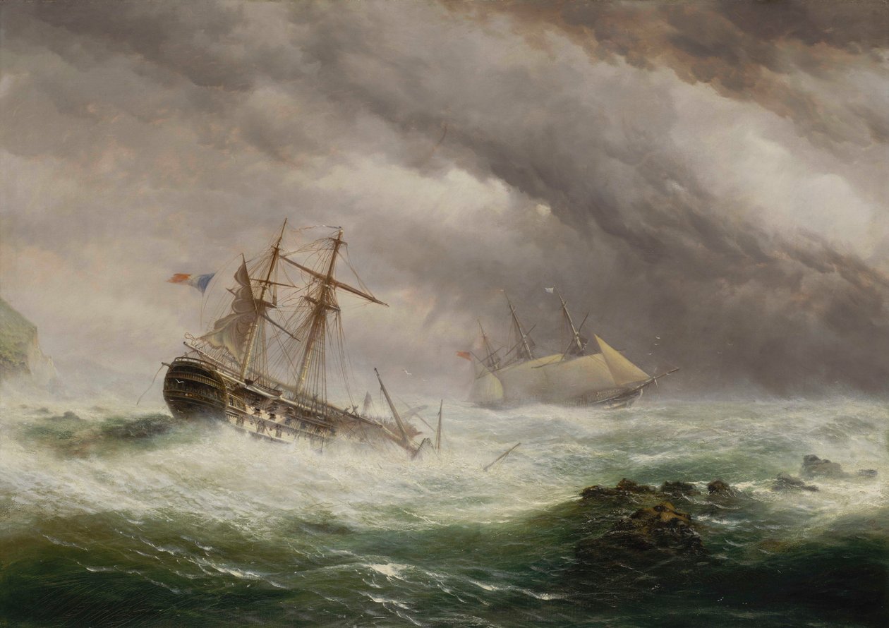 HMSエンディミオン、フランスの2階建てを救出 作： Ebenezer Colls