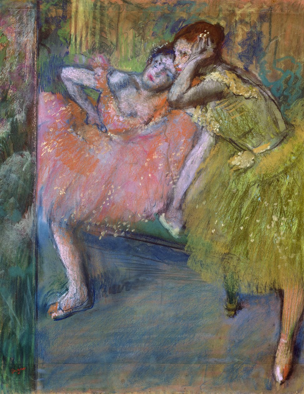 ホワイエの2人のダンサー、1901年頃（パステル） 作： エドガー・ドガ