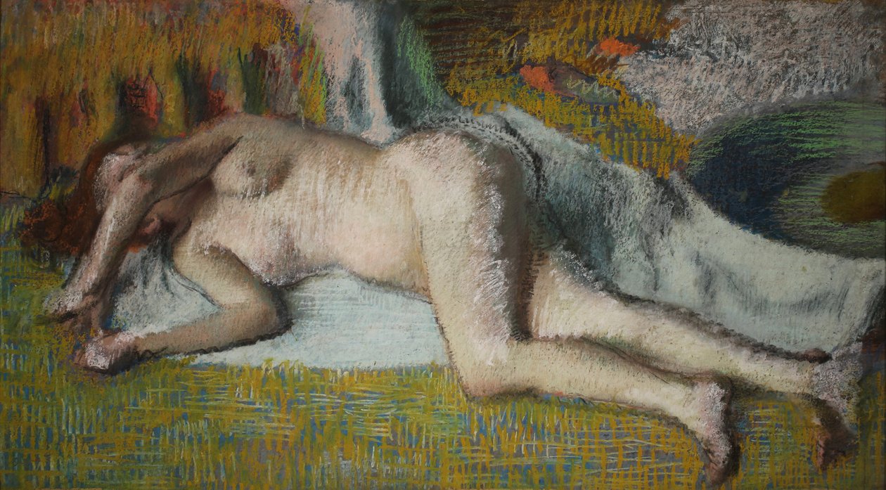 フランス語: Après le bain (femme nue couchée) 作： エドガー・ドガ