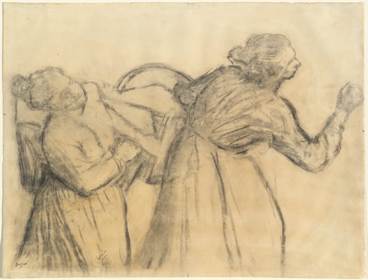 リネンを運ぶ洗濯屋、c。 18851895. 作： エドガー・ドガ