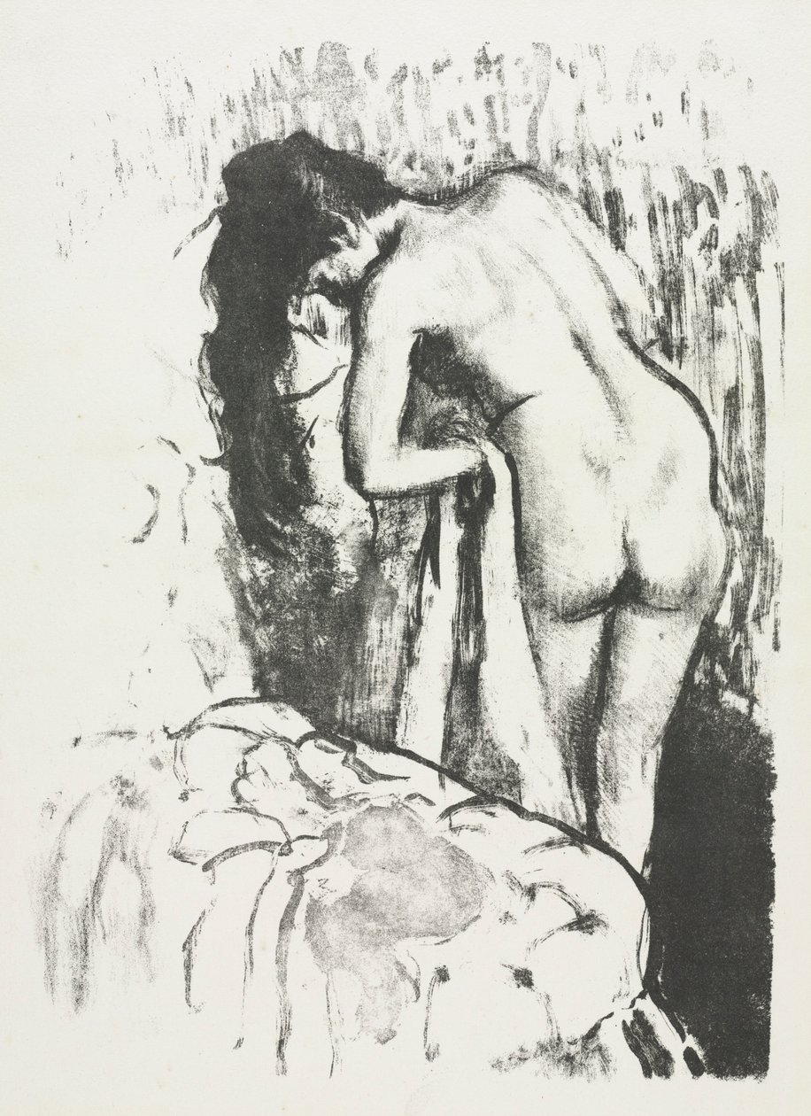 裸の女性が立って、体を乾かす、1891-1892年。 作： エドガー・ドガ