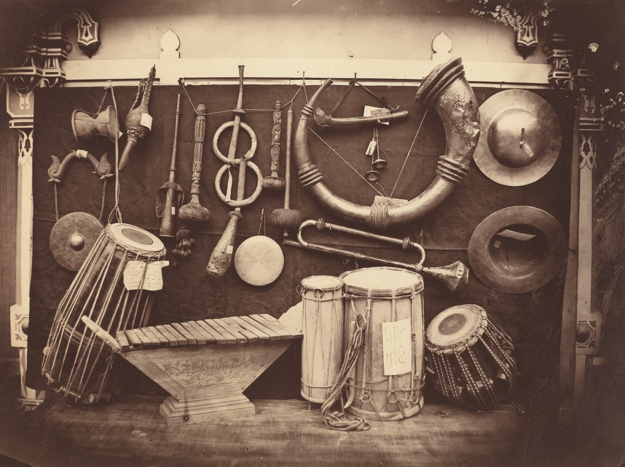 楽器の静物,c.1863年（写真） 作： エドモンド・レーベル