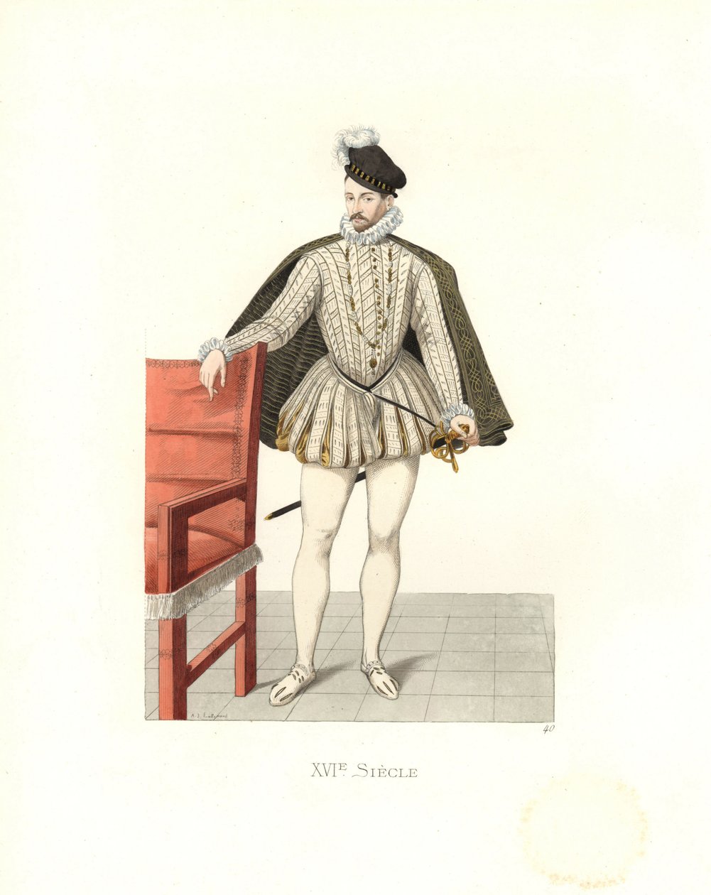 フランス国王シャルル9世（1550-1574）（エングレービング 作： EdmondLechevallier-Chevignard