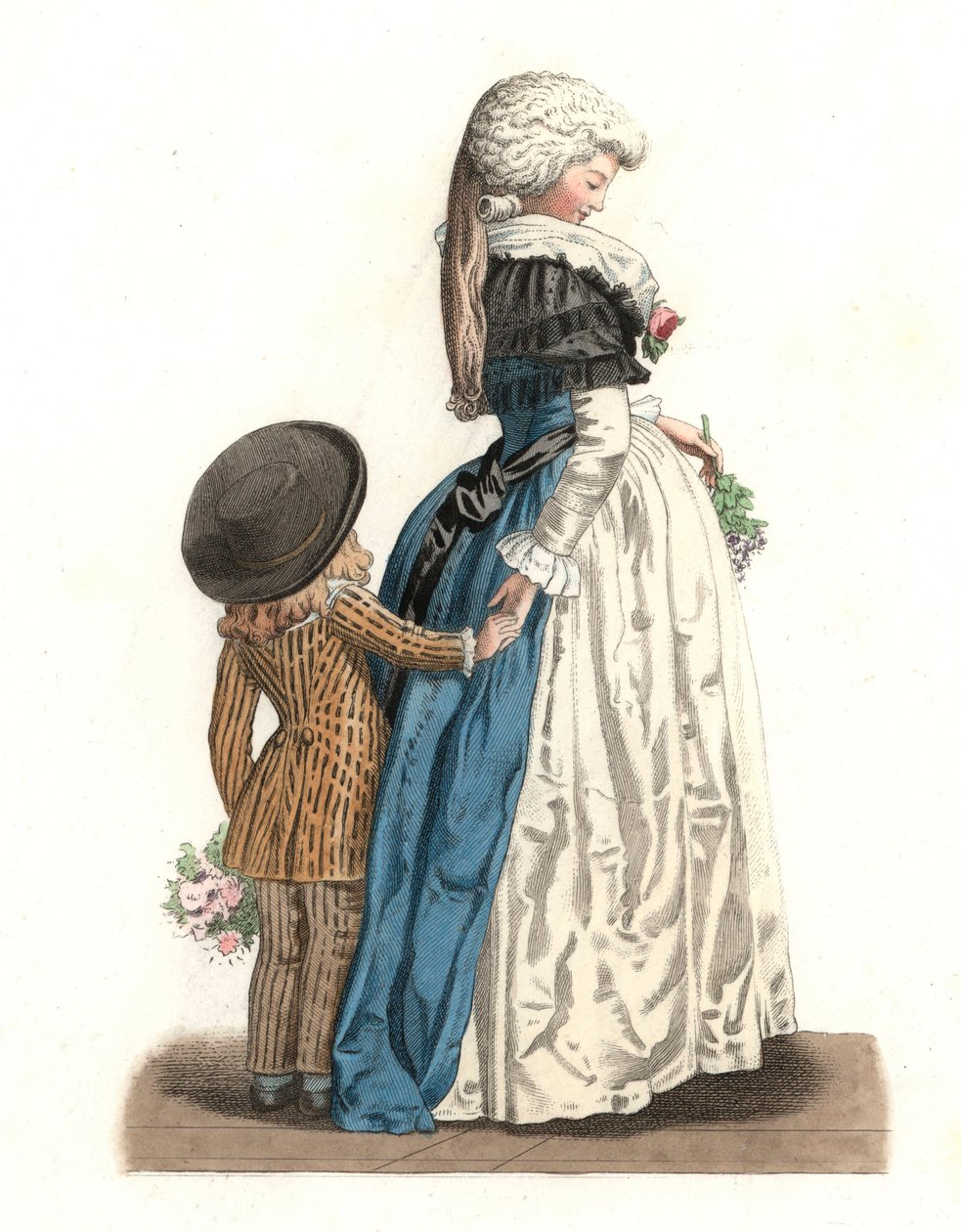 小さな男の子を連れた若いフランス人女性 作： EdmondLechevallier-Chevignard