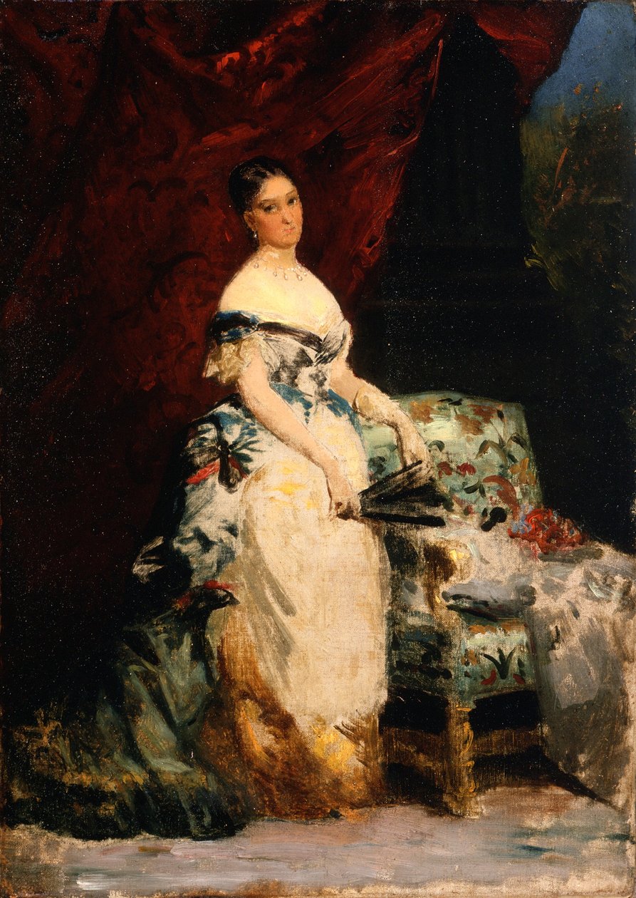 プリンセスブランカッチオマッシモの肖像、1860年〜70年 作： エドゥアール・ルイ・デュブフェ