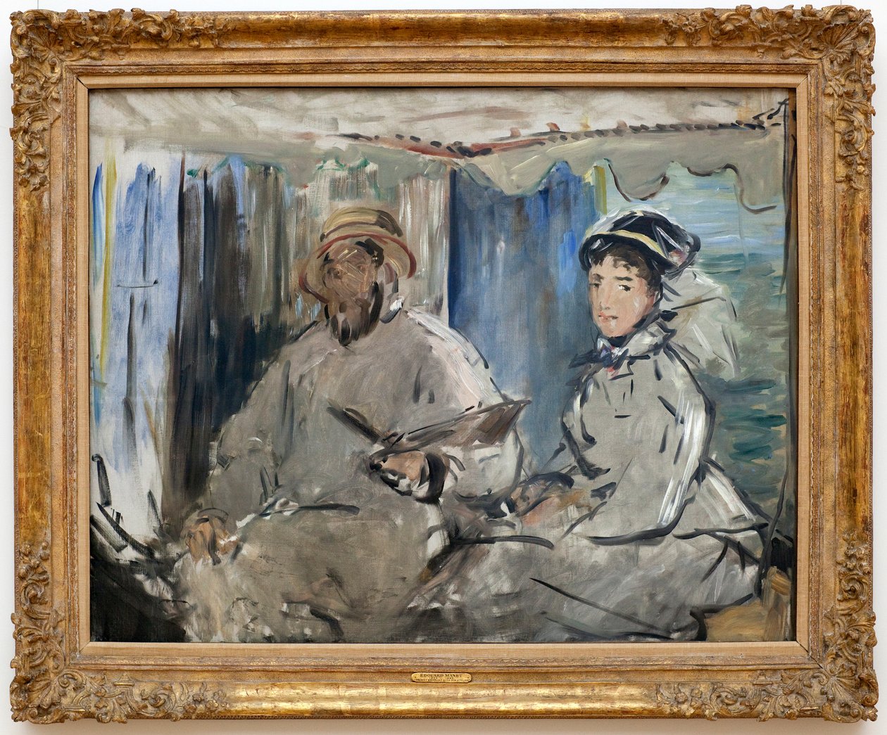 クロードモネと妻のカミーユ、1874年 作： エドゥアールマネ