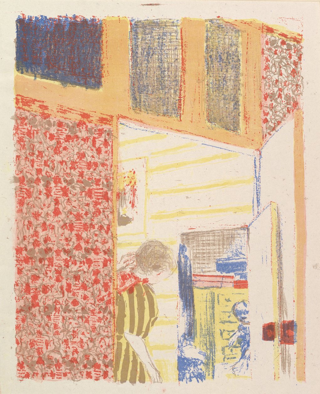 ピンクの壁紙IIIのあるインテリア、シリーズ「Landscapes and Interiors」（1899年） 作： エドゥアール・ヴィラード