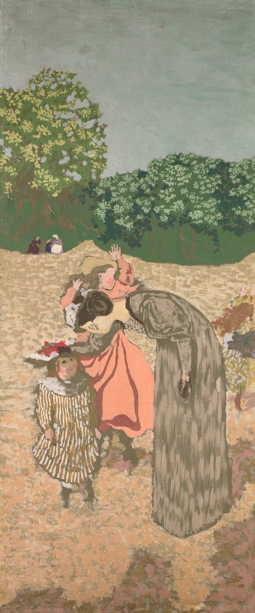 The Public Gardens：The Questioning、1894（キャンバス上のジステンパー） 作： エドゥアール・ヴィラード