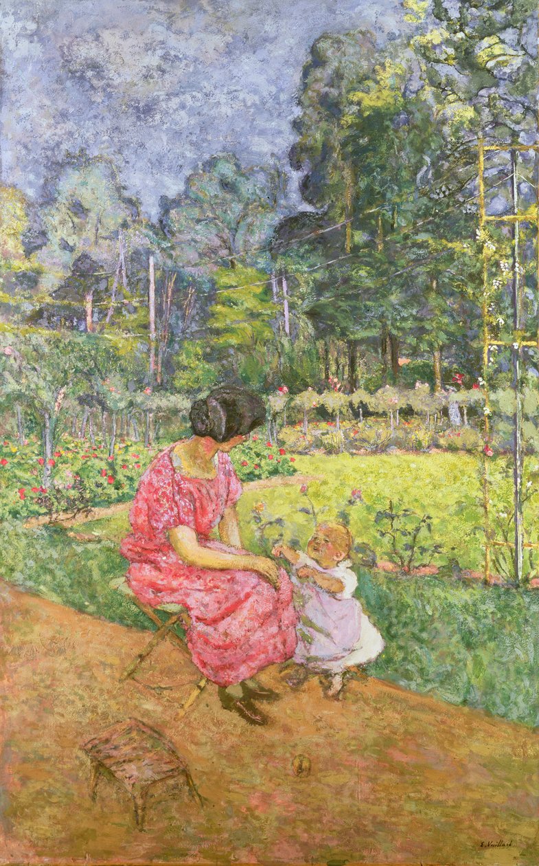 庭の女と子88;庭の女と子; 作： エドゥアール・ヴィラード