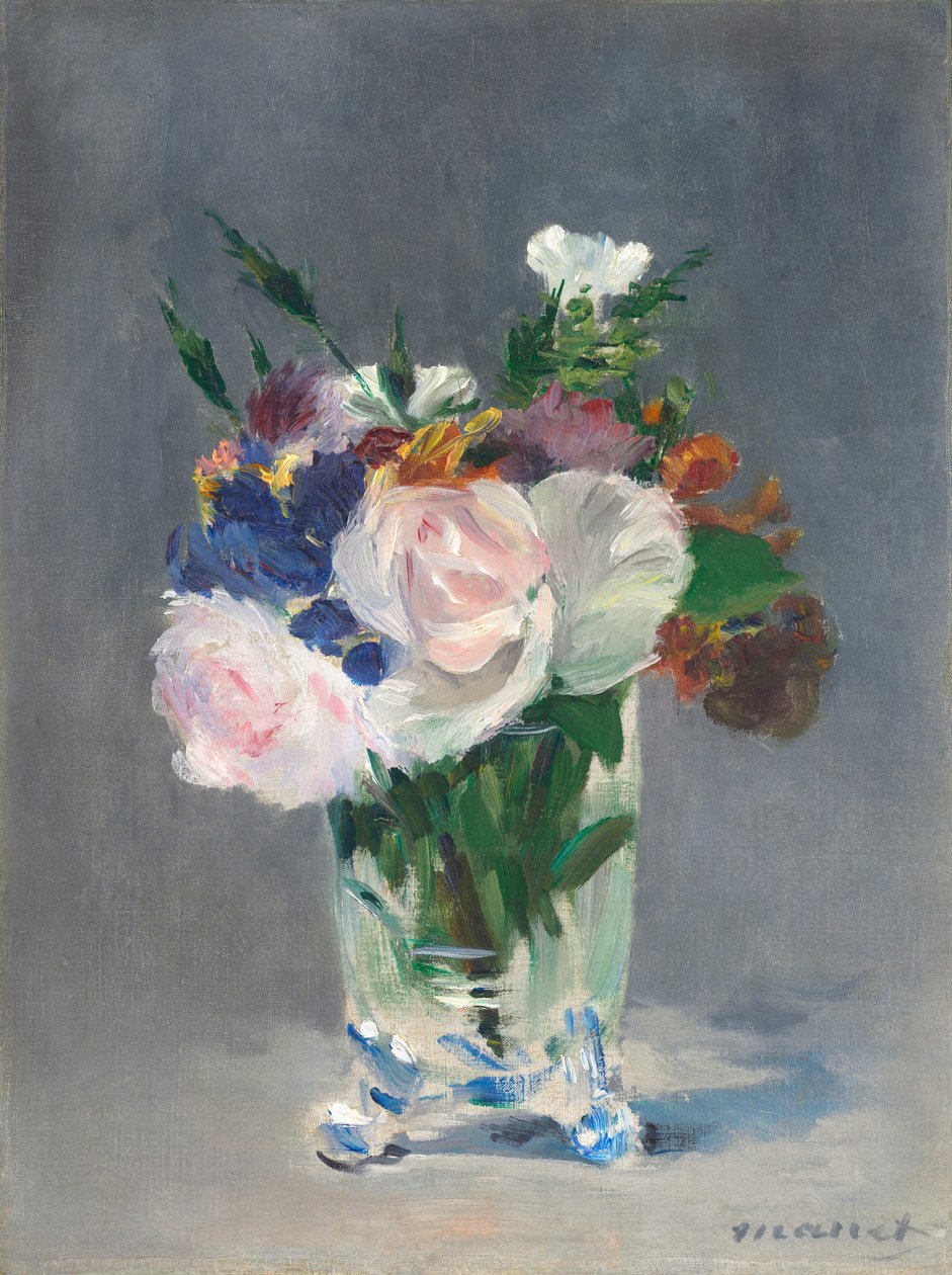 クリスタル花瓶の花、c。 1882年。 作： エドゥアールマネ