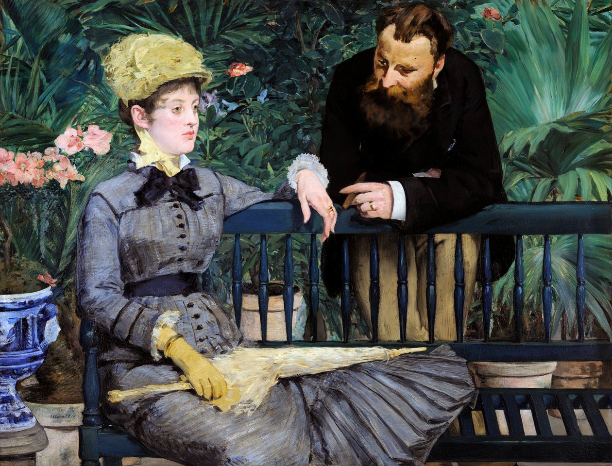 1879年のウィンターガーデンで 作： エドゥアールマネ