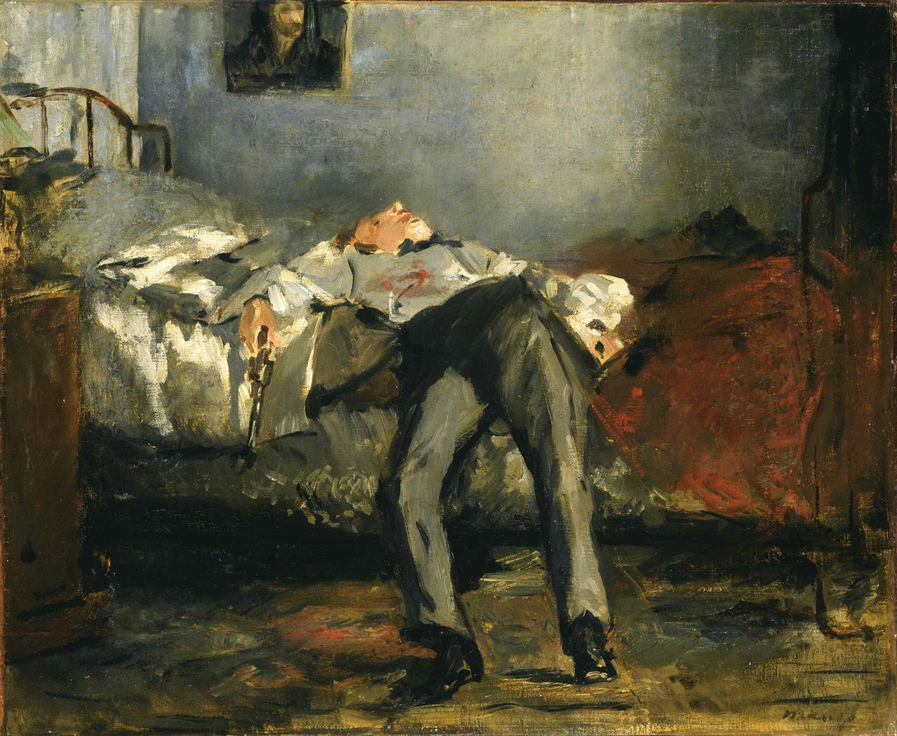 自殺、1877年頃。 作： エドゥアールマネ