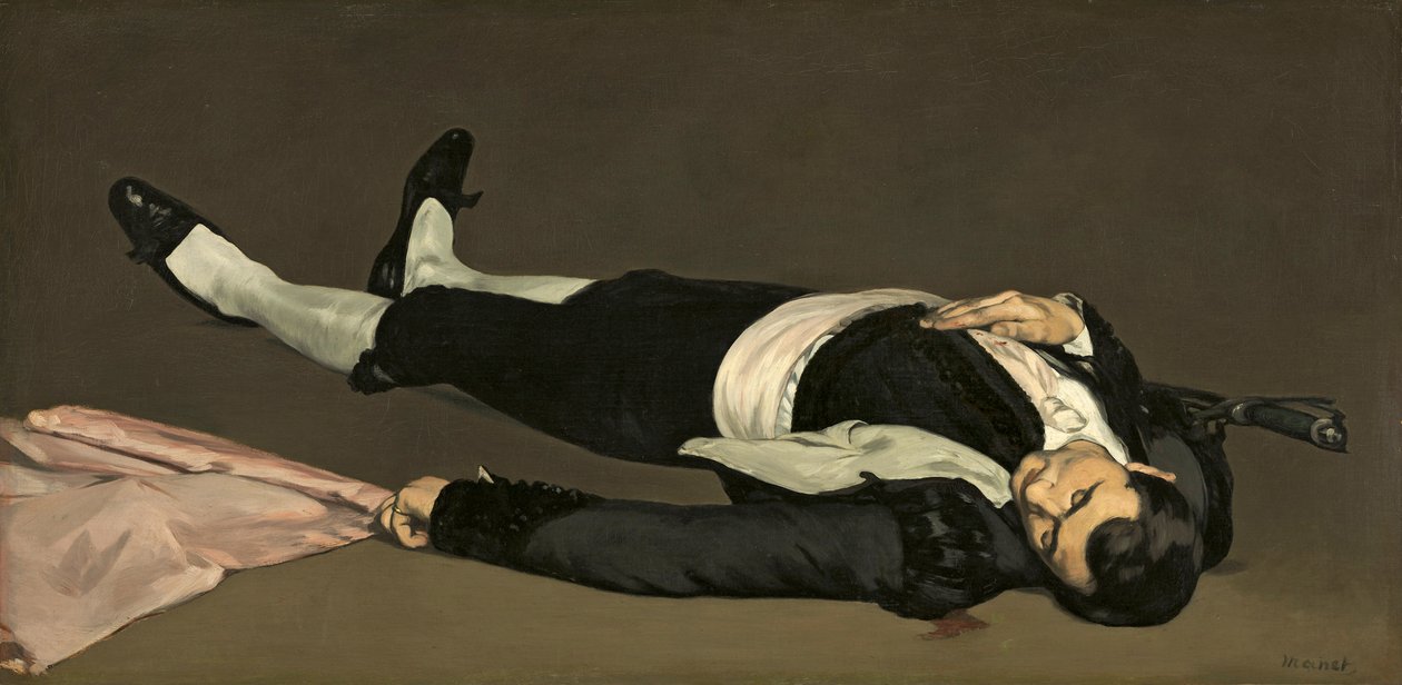 死んだ闘牛士、1864年 作： エドゥアールマネ