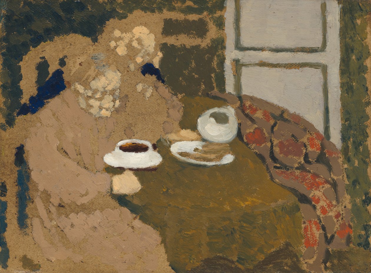 コーヒーを飲む 2 人の女性 作： エドゥアール・ヴィラード