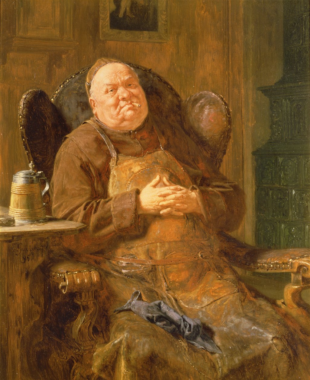 静かな煙、1895 作： エドワード・フォン・グルッツナー