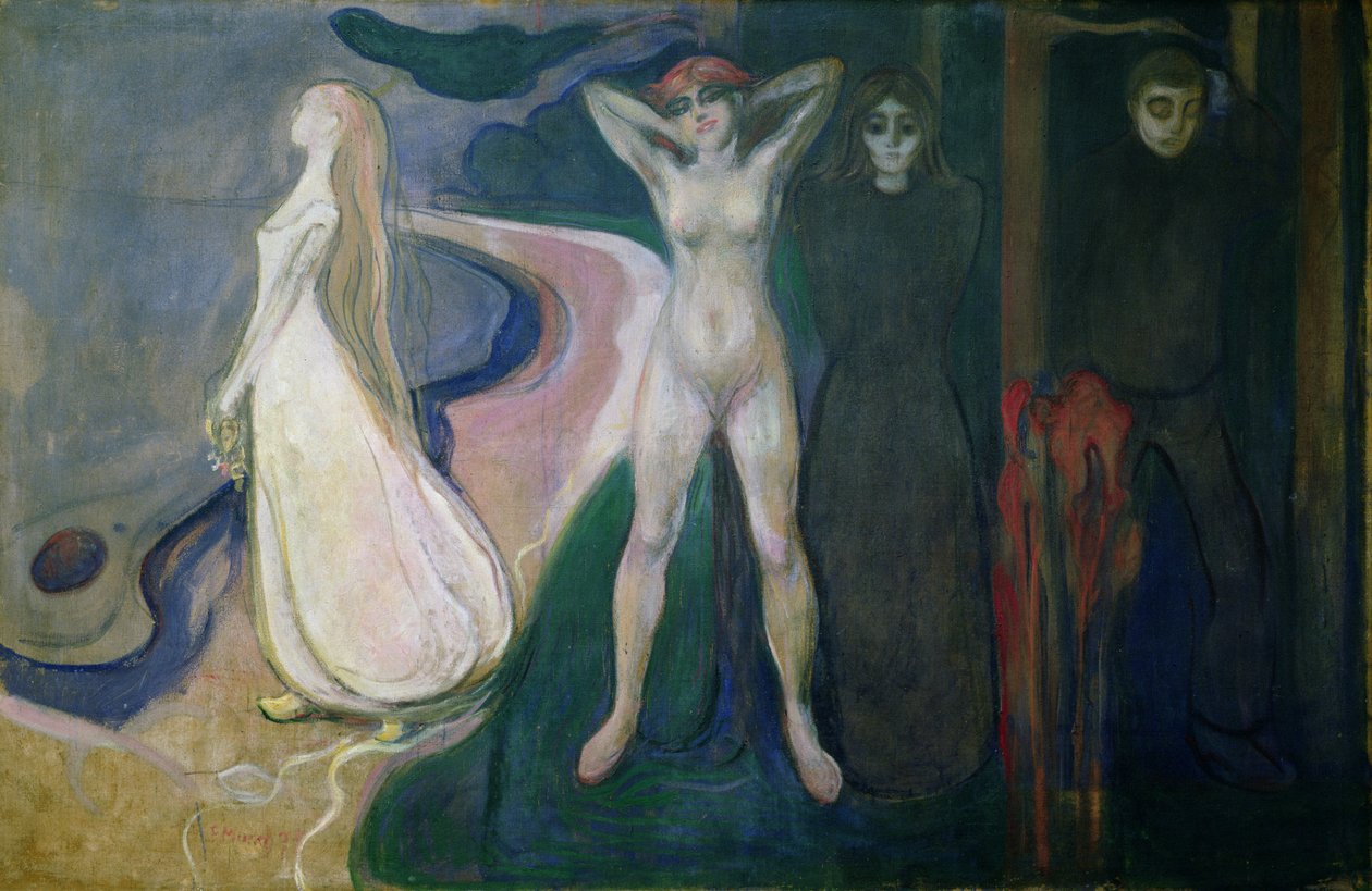 3つの段階の女性（スフィンクス）、1893-5 作： エドヴァルド・ムンク