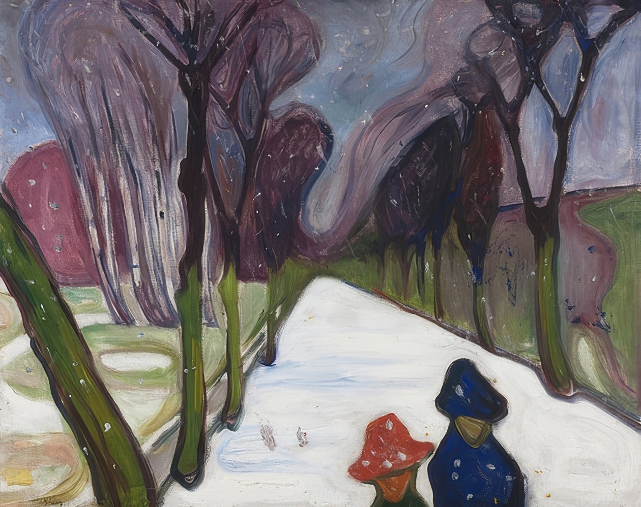 雪の中の路地。 1906 作： エドヴァルド・ムンク