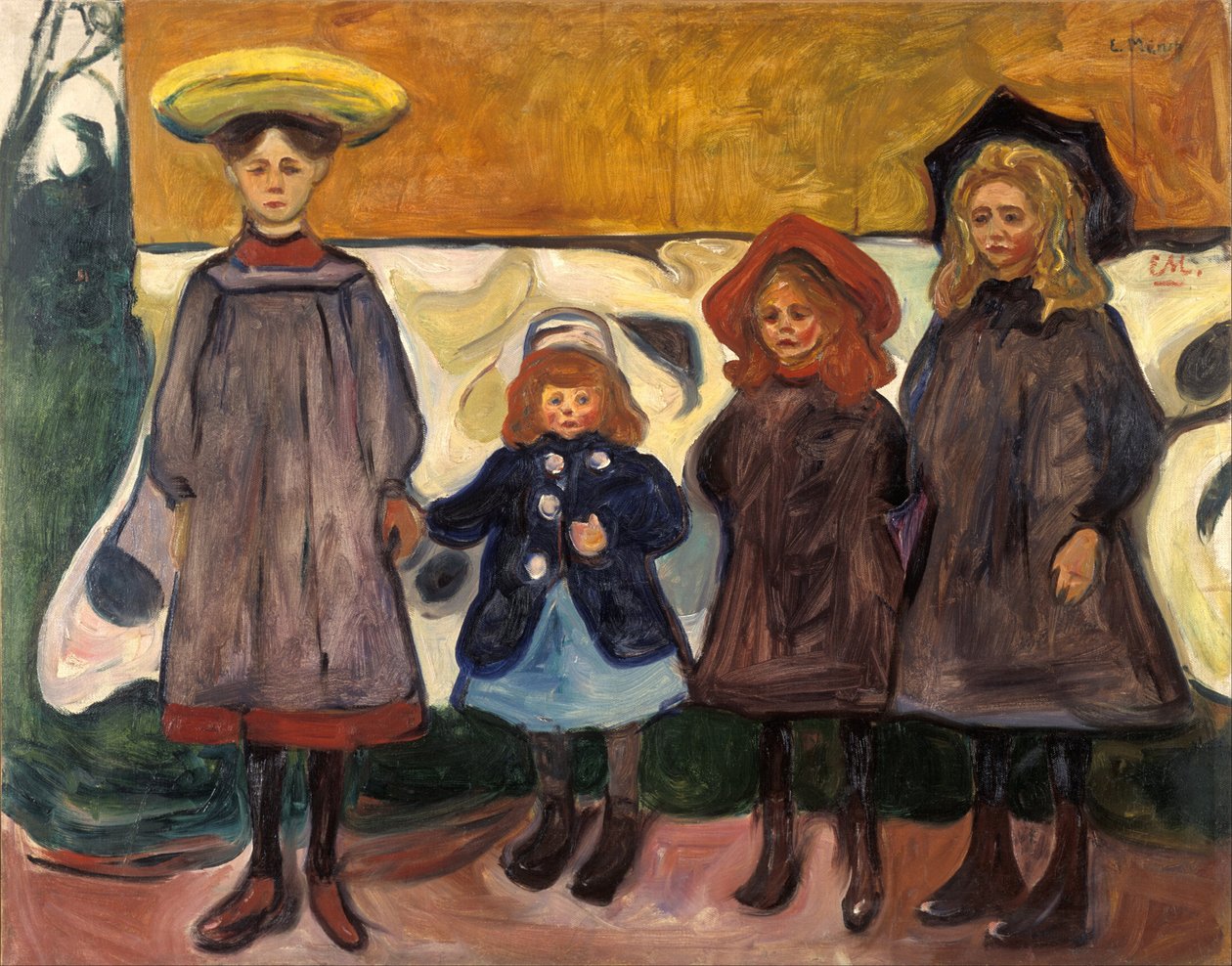 Åsgårdstrandの4人の女の子 作： エドヴァルド・ムンク
