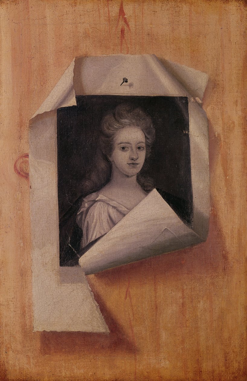 Trompe l&39;Oeil Portrait of a Lady 作： Edwaert ColyerまたはCollier
