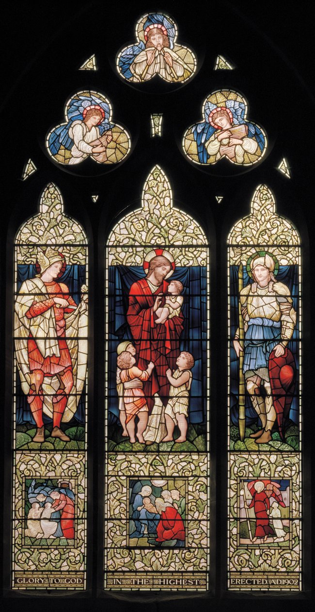 Wilden、All Saints、East Window、Morris＆Co.、Edward Burne-Jones、John Henry Dearle（1859-1932）、St Martin、Christ Blessing The Children、St George、1902-1914、Louisa、Alfred、The Baldwins、Prime最小 作： エドワード・コーリーとディアール・バーン・ジョーンズ