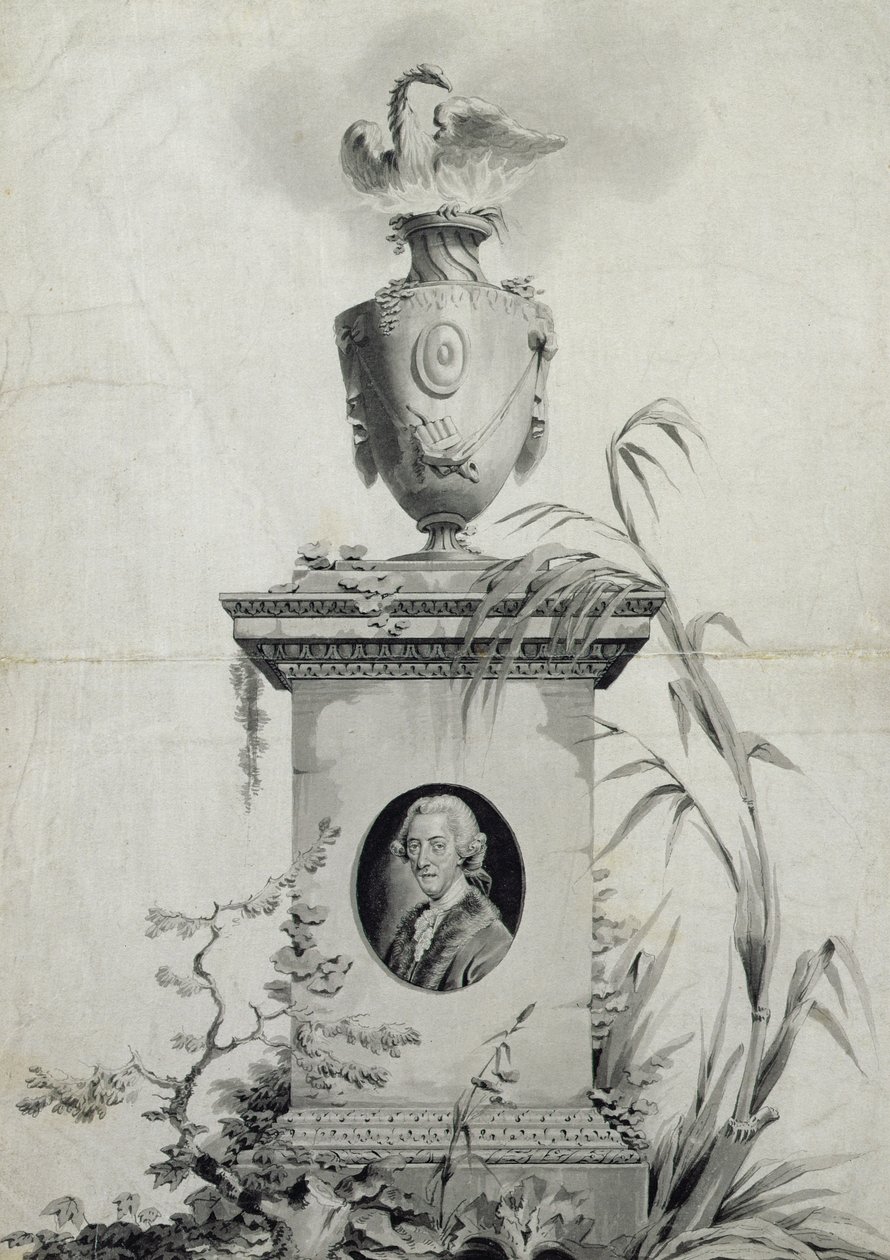 Thomas Arne博士（1710-78）の収集した作品のタイトルページのデザイン（インクとウォッシュ）（84540も参照） 作： エドワード・フランシス・バーニー