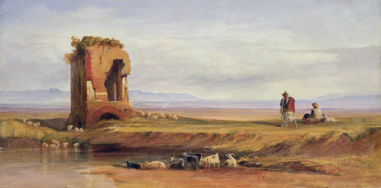 1878年のローマのカンパーニャでの幸せな回復 作： エドワード・リア