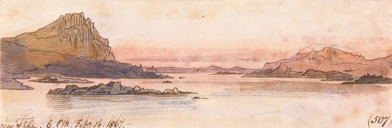 1867年2月16日午後6-00のタファ近辺（507） 作： エドワード・リア