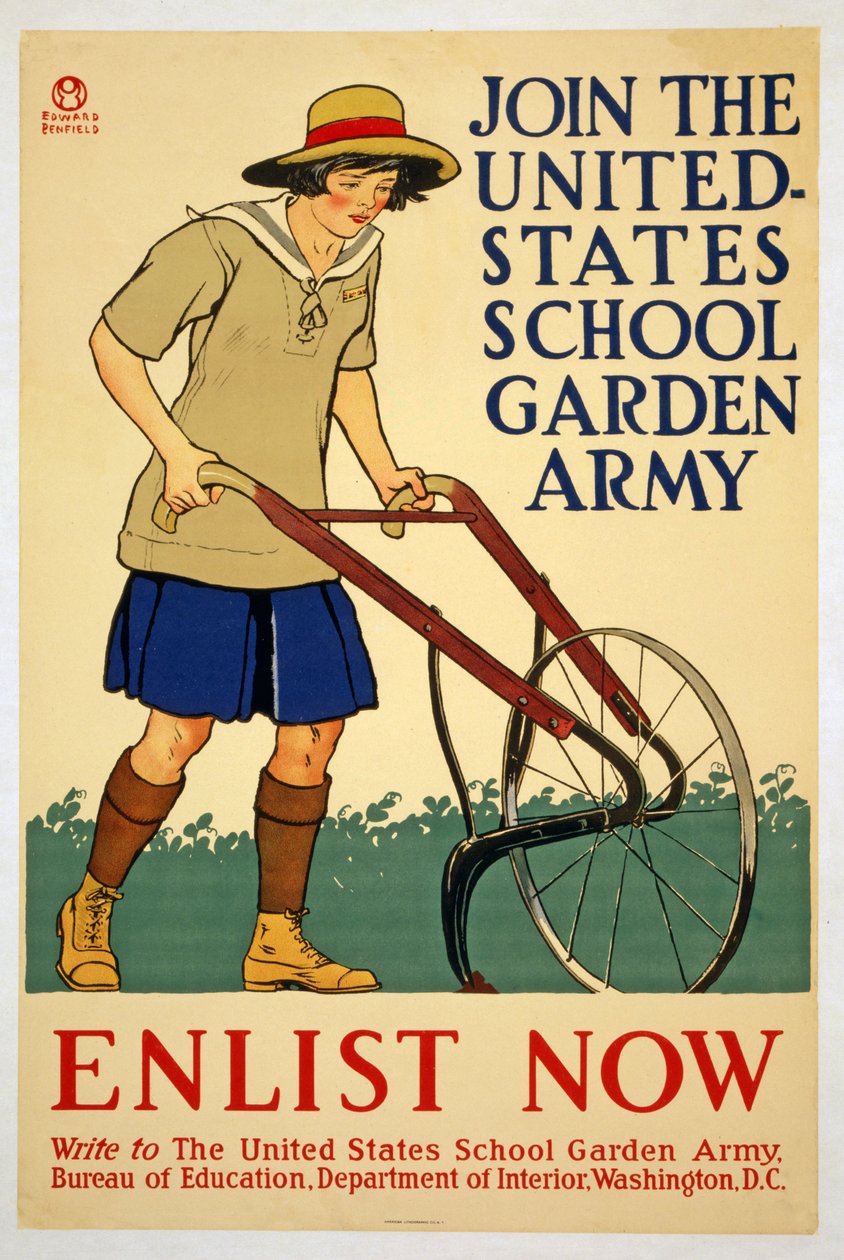 アメリカ合衆国学校庭園軍に参加する-今すぐ入隊する、1918 作： エドワード・ペンフィールド