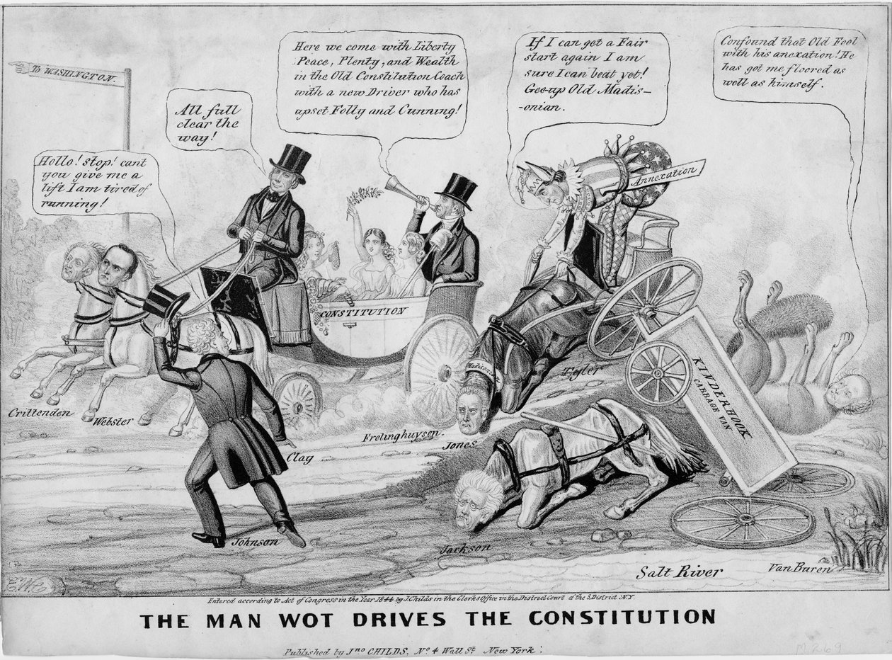 1844年にニューヨークのJチャイルズによって発行された憲法を推進する男 作： エドワード・ウィリアムズ・クレイ
