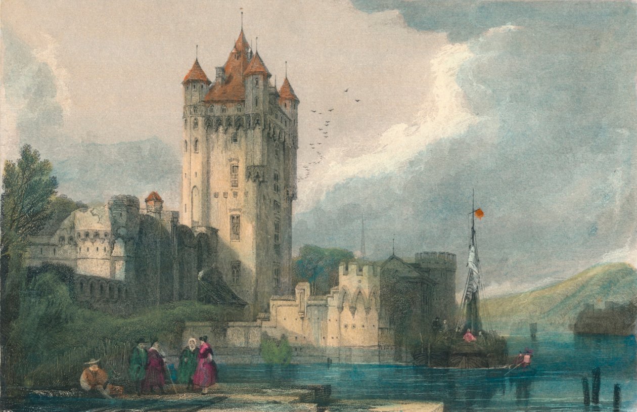 エルフェルトのゴシック様式の塔、c1834。 作： エドワード・ジョン・ロバーツ
