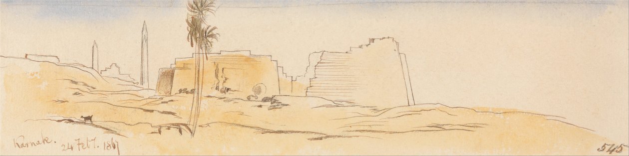 カルナック、1867年2月24日 (545) 作： エドワード・リア