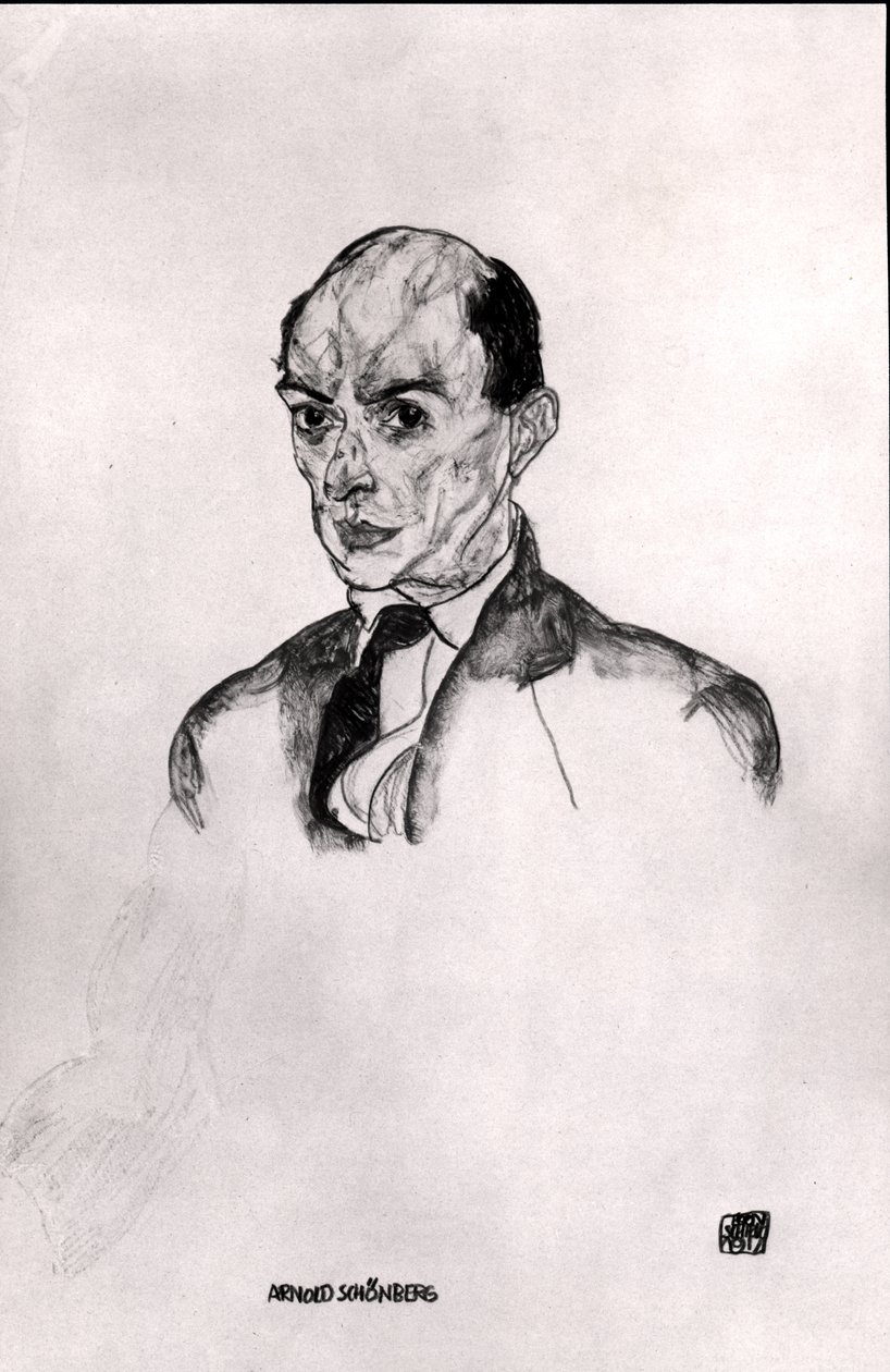 アーノルド・シェーンベルクの肖像（1874-1951）1917 作： エゴンシーレ