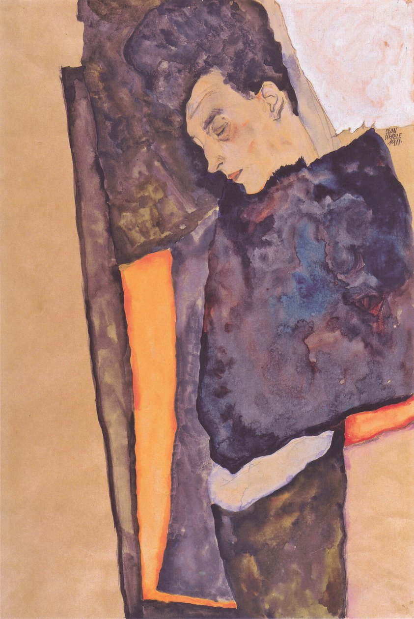 アーティストの眠っている母親 作： エゴンシーレ
