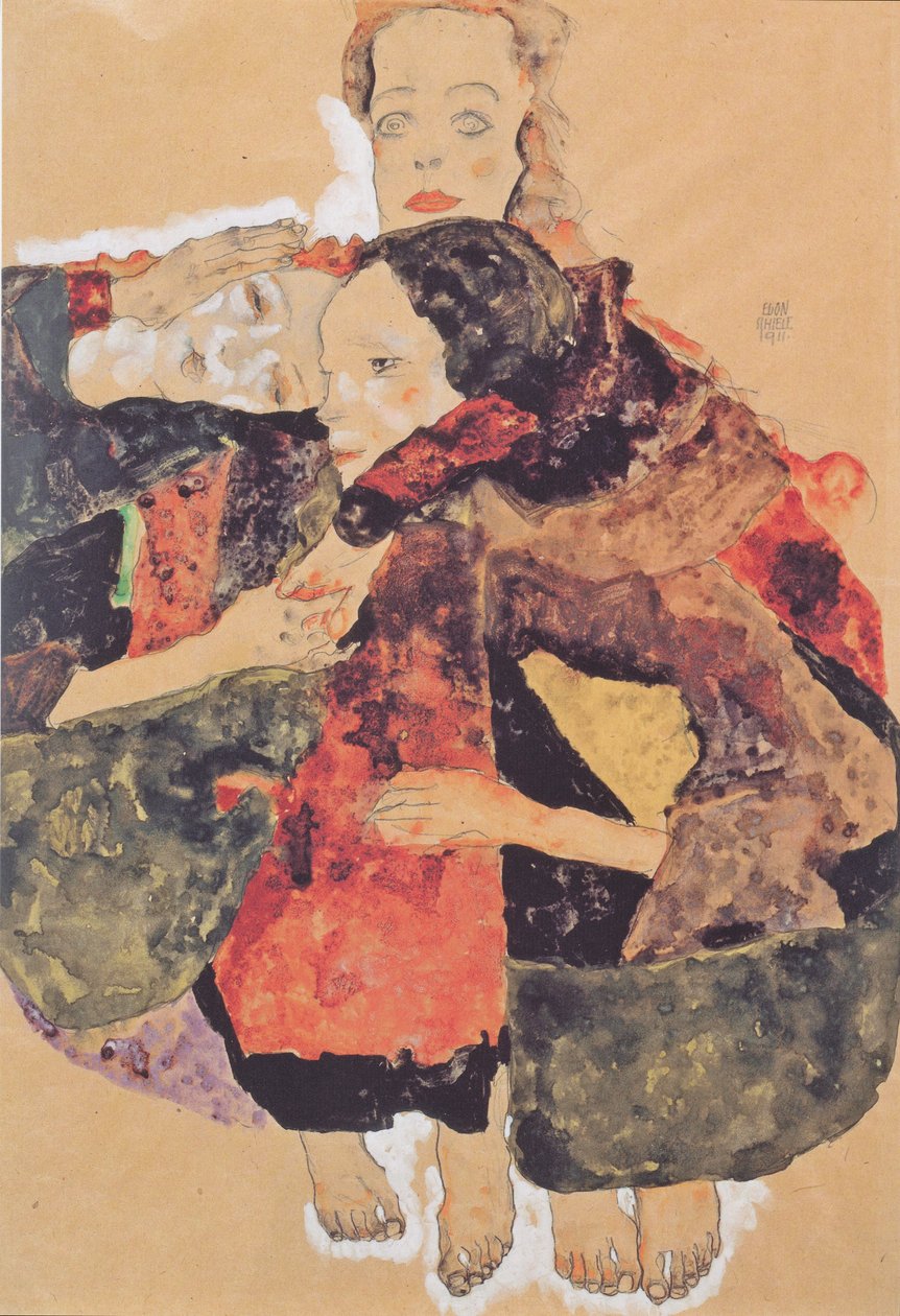 3人の女の子のグループ 作： エゴンシーレ