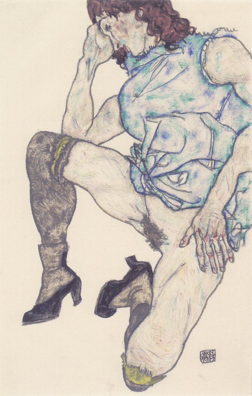 ひざまずく女の子 作： エゴンシーレ