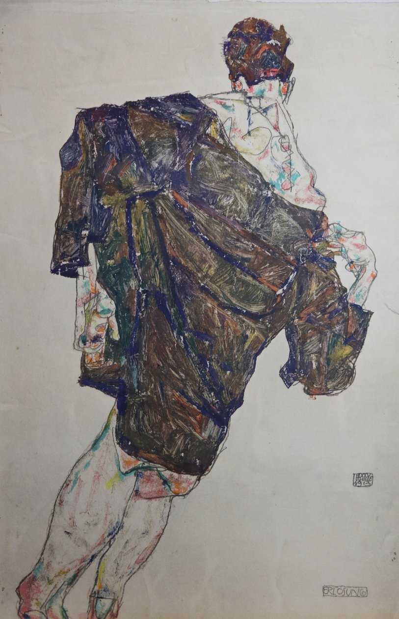 1913 年にマントルを付けた図。 作： エゴンシーレ