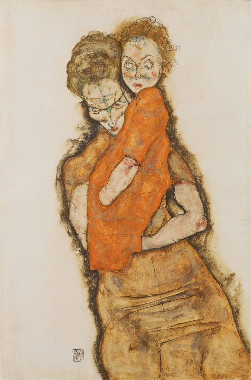 母と子、1914 作： エゴンシーレ