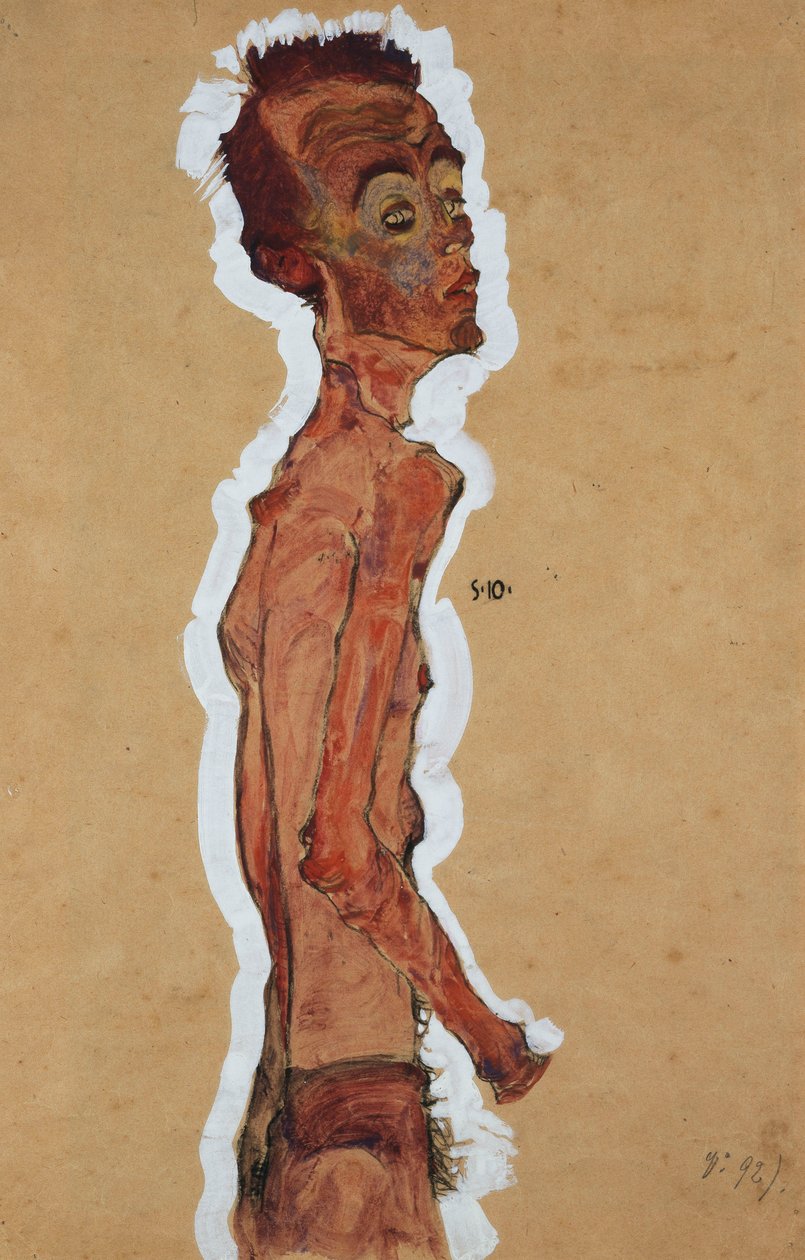 自画像、1910 作： エゴンシーレ