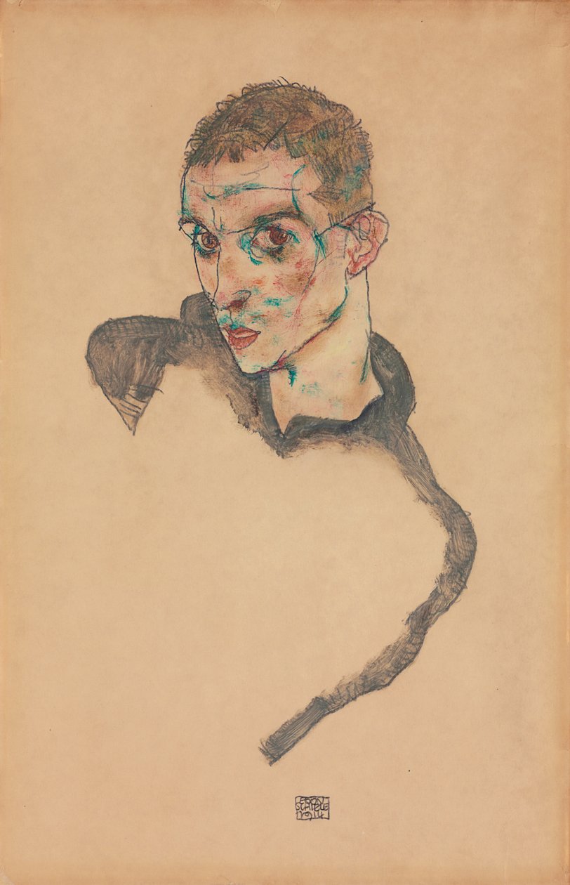 自画像;自画像、1914 作： エゴンシーレ