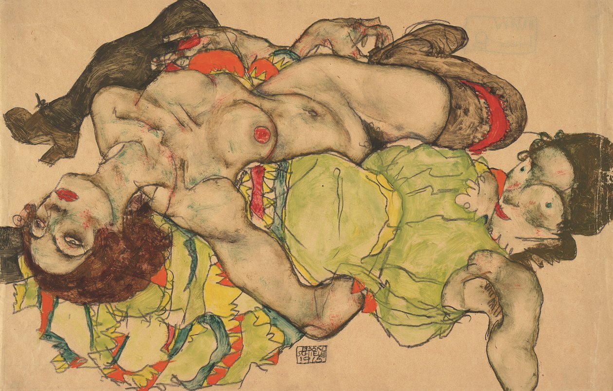 絡み合う二人の少女1915 作： エゴンシーレ