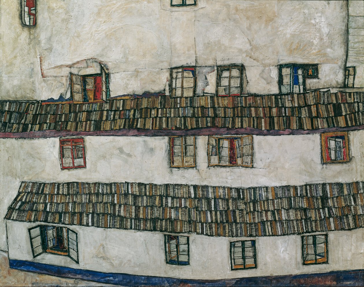 家の窓のファサード、1914 年。 作： エゴンシーレ