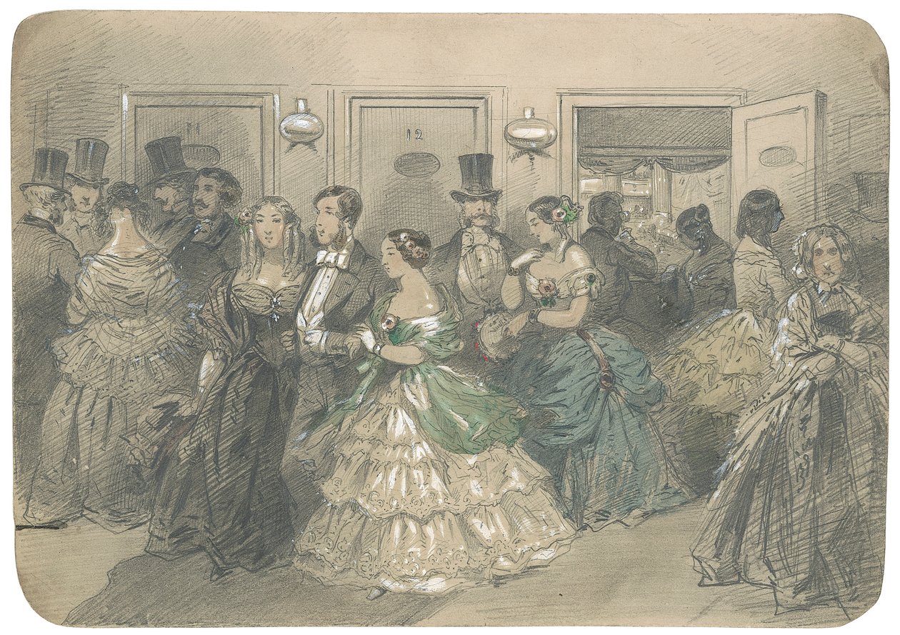 スウェーデンのオペラ、c.1850（白で高められたwc付きの鉛筆） 作： エグロン・セリフ・ランドグレン