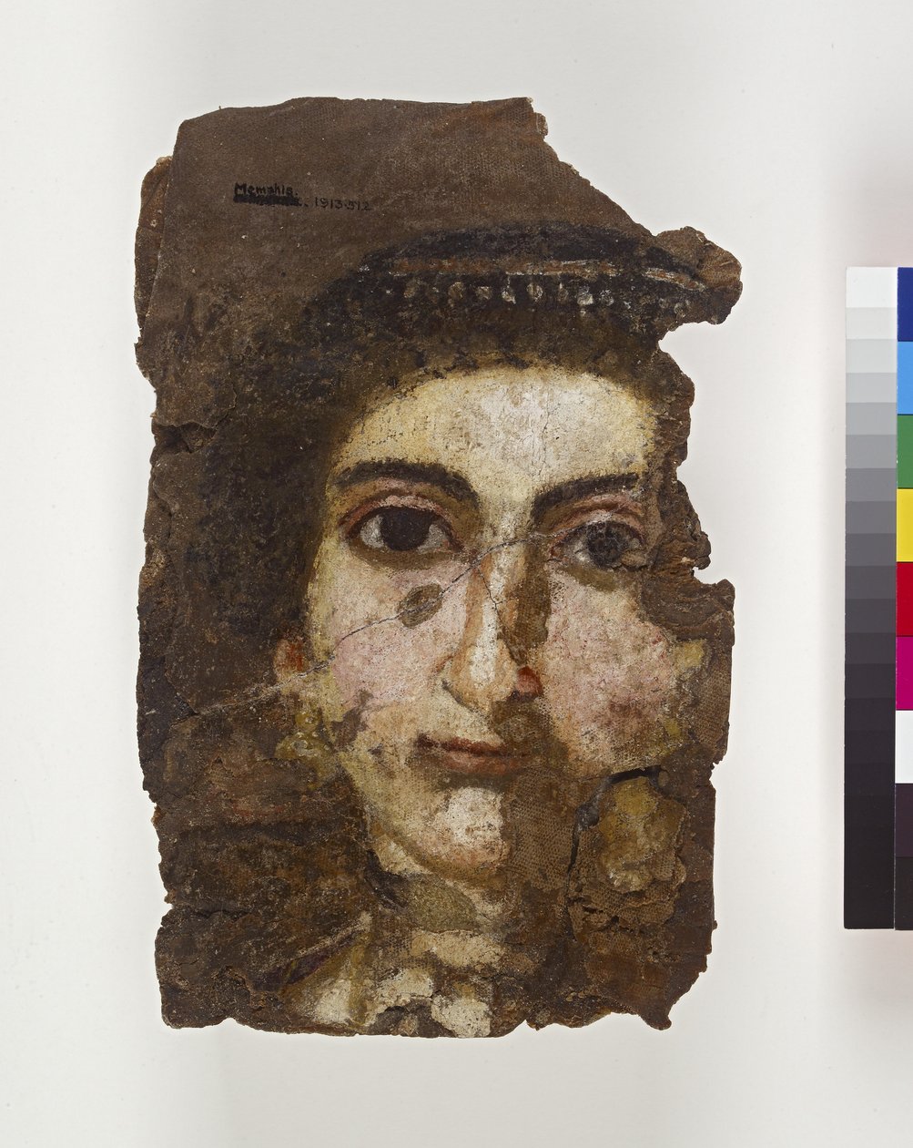 若い女性のミイラの肖像画、おそらく紀元2〜3世紀（木材に腐食性） 作： エジプト人