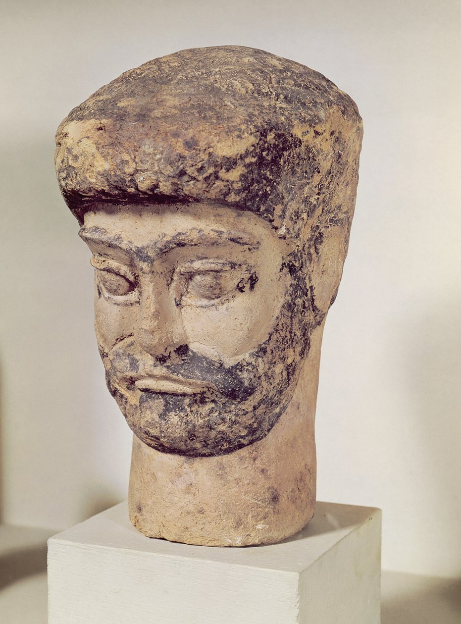 ビーズの男の頭、紀元前1800年頃 作： エラム人