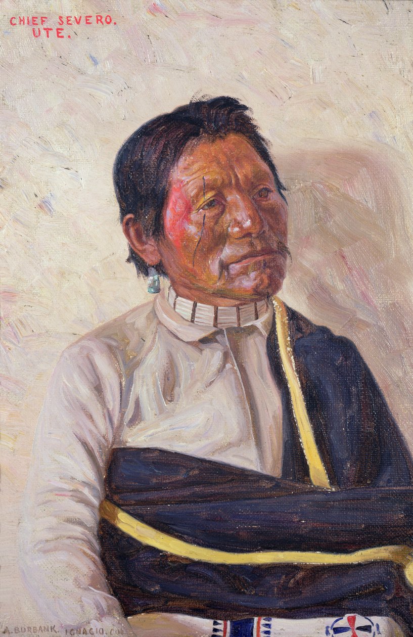 チーフ・セヴェロ（油彩・キャンバス） 作： エルブリッジ・アイヤー・バーバンク