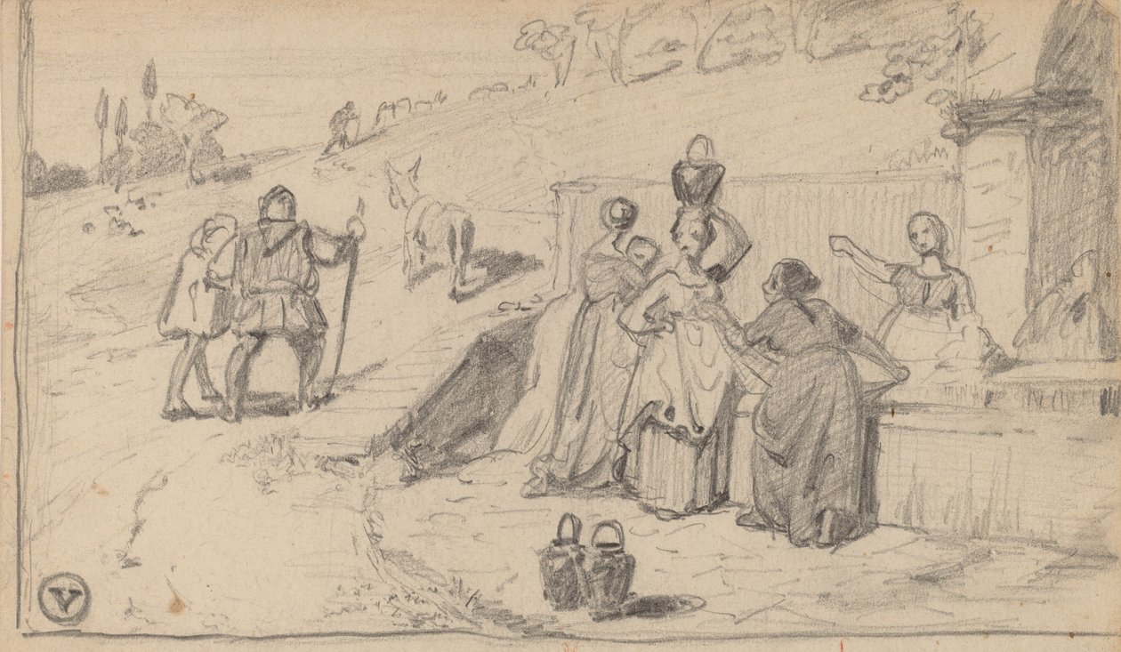 父と息子、c。 1859年。 作： エリフ・ヴェダー