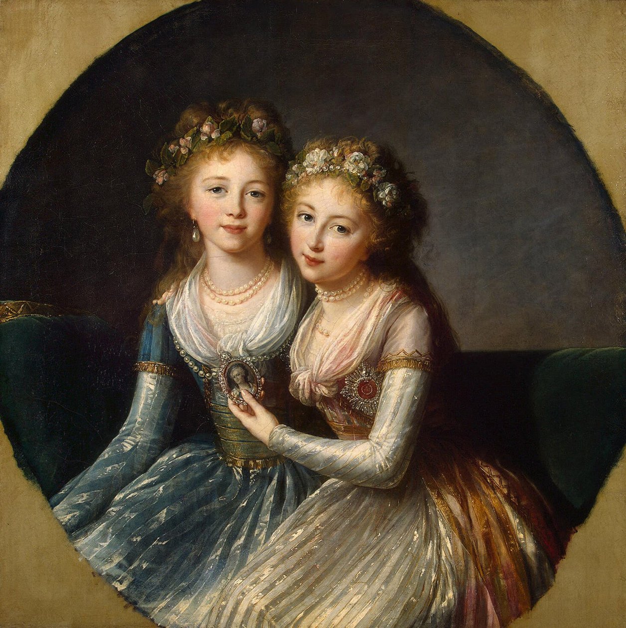 ロシアの大公爵夫人アレクサンドラパブロフナとエレナパブロフナの肖像画、1796年 作： Elisabeth Louise Vigee Lebrun